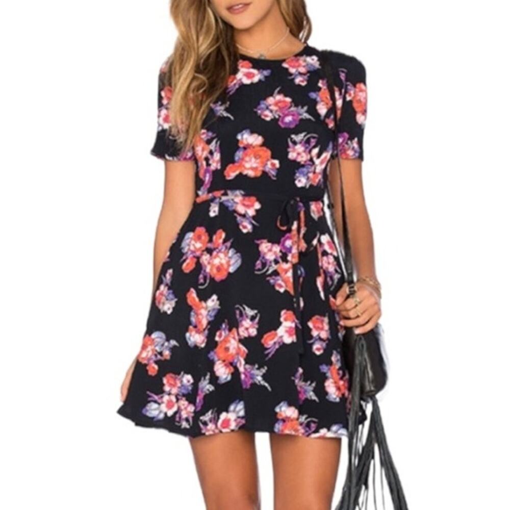 Tularosa x Revolve Iris Black Floral Dress XS